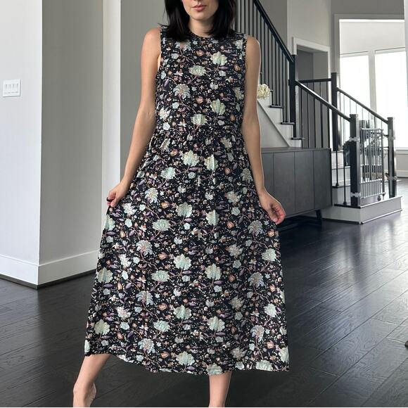 ULLA JOHNSON Clea Sleeveless Floral Jersey Midi Dress NWOT Size Medium - Picture 1 of 9